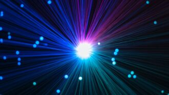 sinais de luz via fibra mostram a velocidade do 5G